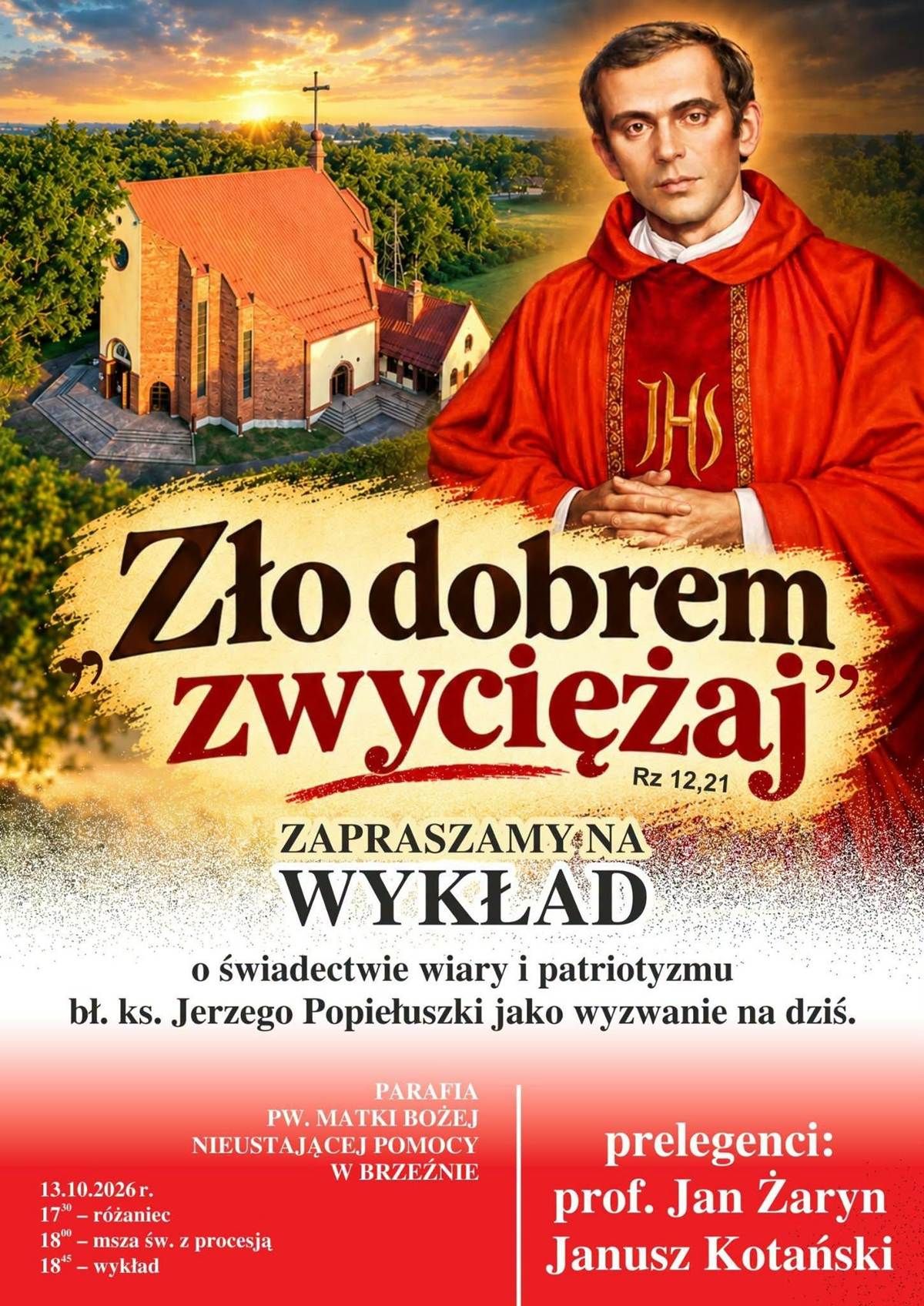 Wykład o bł. ks. Jerzym Popiełuszce (zaproszenie)