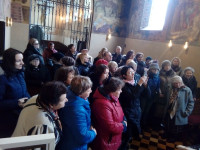 Pielgrzymi z Łotwy w sieradzkiej kolegiacie