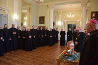 Prezbiterzy z życzeniami u biskupa włocławskiego