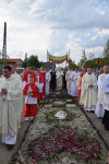 Spycimierz: Biskup Włocławski poprowadził procesję eucharystyczna po kwietnych dywanach
